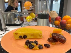 Gâteau sport de semoule aux fruits secs