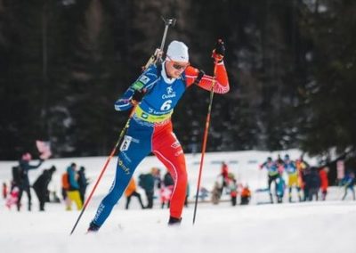 Ambroise Meunier en pleine course de ski de fond. Suivi en nutrition du sport