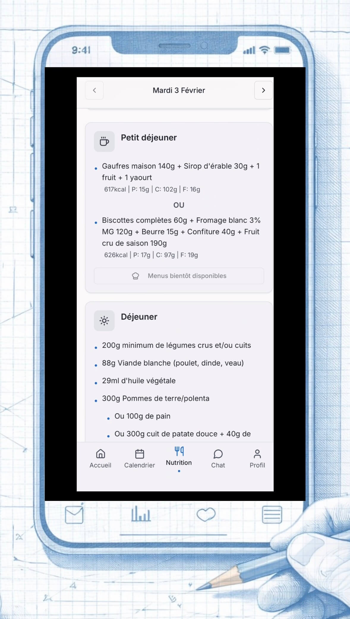 app sport nutrition Ograal